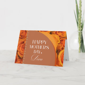 Agradecimento Cartão de Dia das Mães Diva Laranja Floral Amarelo
