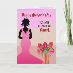 Agradecimento Cartão de Dia de as mães de tia linda afro-america