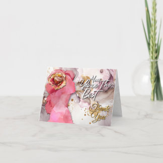 Agradecimento Cartão de dia de as mães feliz - Flor rosa