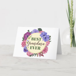 Agradecimento Cartão de Dia de as mães floral da melhor vovó nun