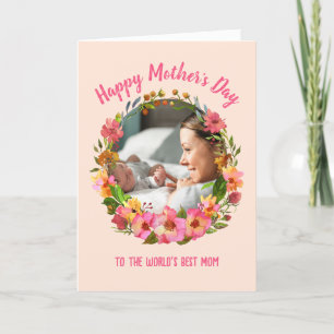 Agradecimento Cartão de Dia de as mães "Para a Melhor Mãe do Mun