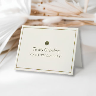 Agradecimento Cartão de Dia de Casamento da Vovó Ivory Gold Palm
