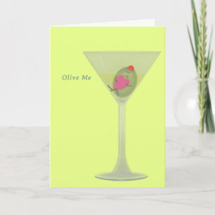 Agradecimento Cartão de Dia de os namorados de Olive e Martini