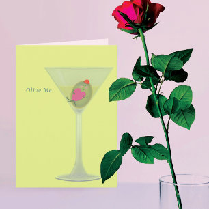 Agradecimento Cartão de Dia de os namorados de Olive e Martini