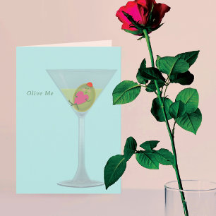 Agradecimento Cartão de Dia de os namorados de Olive e Martini