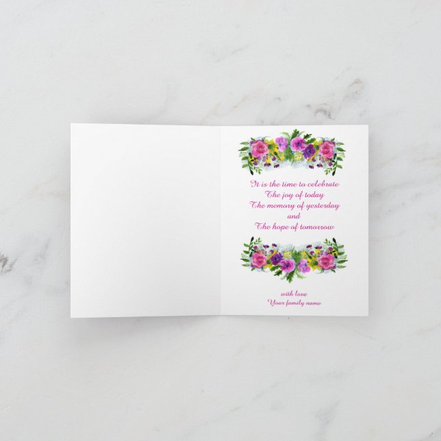 Agradecimento Cartão de Dia Dobrado do Fundador (Interior)