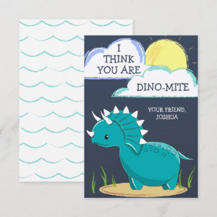Agradecimento Cartão de Dia dos Namorados de Dinossauro para Cri