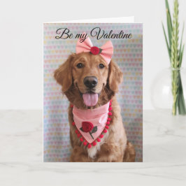 Agradecimento Cartão de dia dos namorados do Golden Retriever
