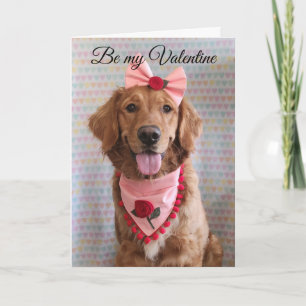 Agradecimento Cartão de dia dos namorados do Golden Retriever