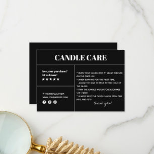 Agradecimento Cartão de Encapsulamento para o Candle Care Obrig