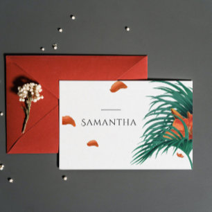 Agradecimento Cartão de Escolta de Casamento de Flores Tropicais