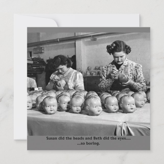 Agradecimento Cartão de fábrica de bonecas assustador para hallo (Frente)