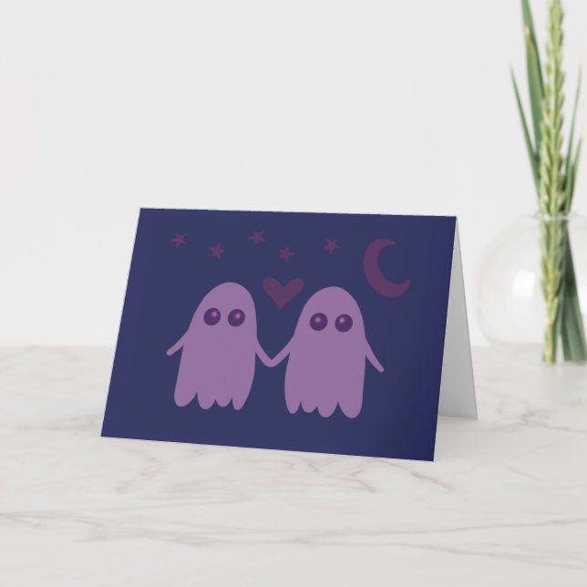 Agradecimento Cartão de Fantasma Roxo Fofo (Frente)