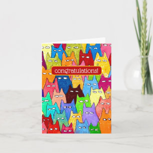Agradecimento Cartão de Felicitações com Desenho de Gatos de Des