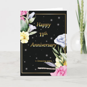 Agradecimento cartão de felicitações de 11º aniversário de casam