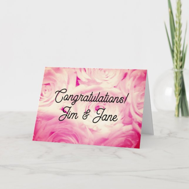 Agradecimento Cartão de felicitações de casamento com flores de  (Frente)