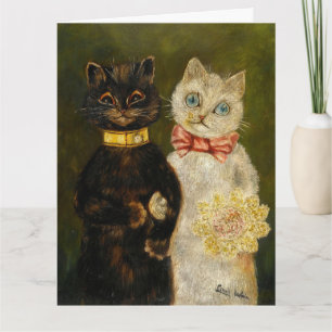 AGRADECIMENTO CARTÃO DE FELICITAÇÕES DE CASAMENTO DE GATO VINTAG