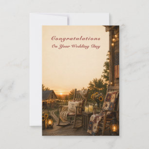 Agradecimento Cartão de Felicitações de Casamento Rustic Chic Am