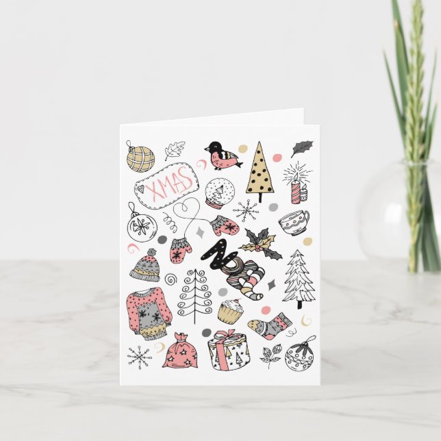 Agradecimento Cartão de Feriado de Noel de Natal Dobrado (Frente)