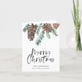 Agradecimento Cartão de Feriado de Script de Pincel de Natal de 