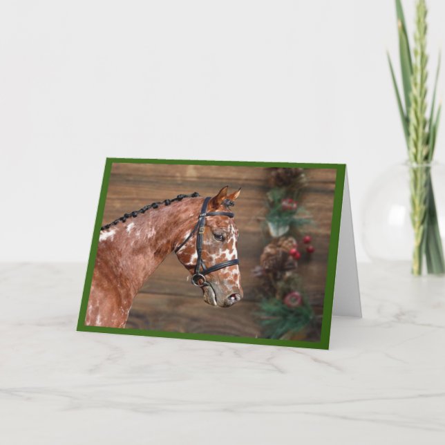 Agradecimento Cartão de Férias de Natal de Cavalo Knabstrupper S (Frente)
