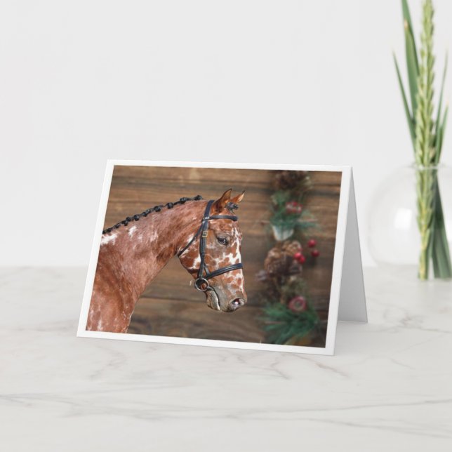 Agradecimento Cartão de Férias de Natal de Cavalo Knabstrupper S (Frente)