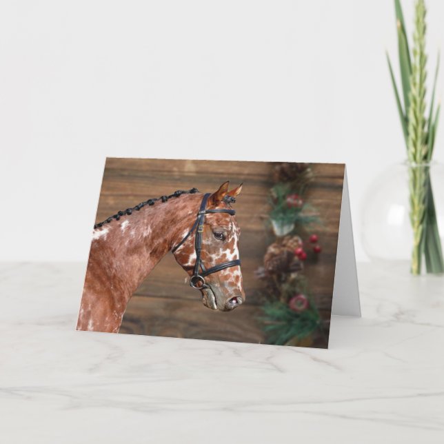 Agradecimento Cartão de Férias de Natal de Cavalo Knabstrupper S (Frente)