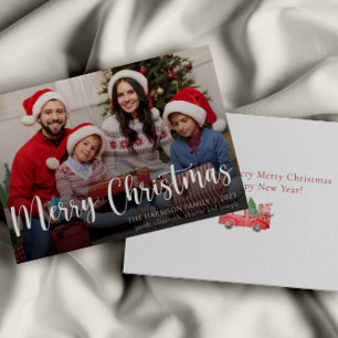 Agradecimento Cartão de Férias de Natal de Família Personalizada