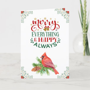 Agradecimento Cartão de Férias Personalizado de Natal Redbird