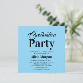 Agradecimento Cartão de Festa de Graduação Simples Preto e Branc