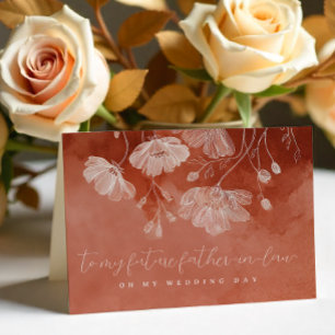 Agradecimento Cartão de Floral Enferrujado de Casamento para Fut