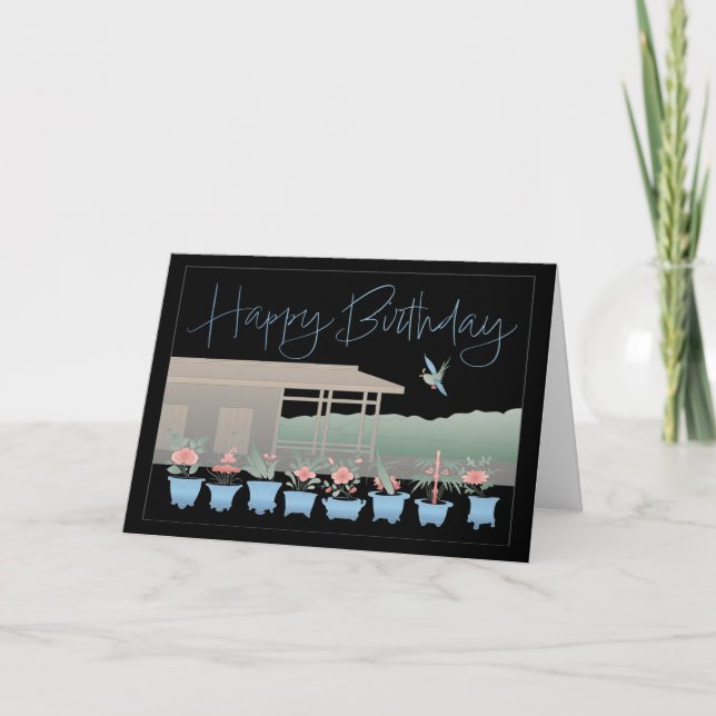 Agradecimento Cartão de Flores de Aniversário Mah Jongg (Frente)