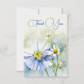 Agradecimento Cartão de flores de aquarela Obrigado