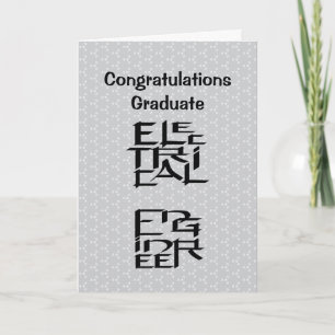 Agradecimento Cartão de Formatura de Caráter de Engenheiro Elétr