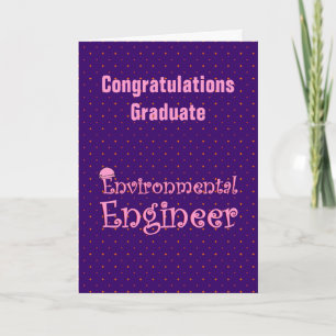 Agradecimento Cartão de Formatura de Engenheira Ambiental Rosa