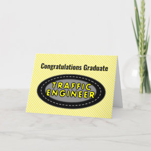 Agradecimento Cartão de formatura em oval de Engenheiro de Tráfe