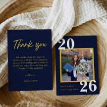 Cartão de Formatura Personalizado Marinho Azul Cla
