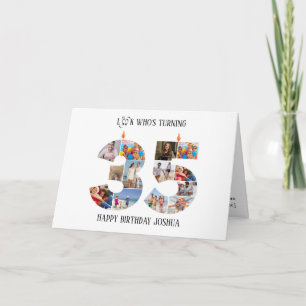 Agradecimento Cartão de Foto de Aniversário de 35 Anos
