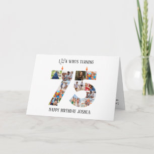 Agradecimento Cartão de Foto de Aniversário de 75 Anos