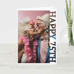 Agradecimento Cartão de Foto de Aniversário de 75 Anos de Casame