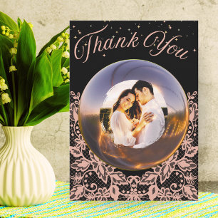 Agradecimento Cartão de Foto de Casal de Aniversário de Casament