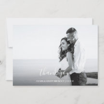 Cartão de Foto de Casamento com Letra à Mão - Escr