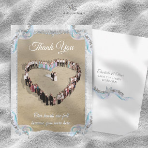 Agradecimento Cartão de Foto de Casamento dos Sonhos da Praia da