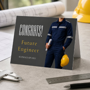Agradecimento Cartão de Foto de Conclusão de Engenharia
