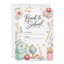 Cartão de Foto Personalizado de Volta às Aulas com