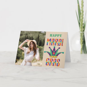 Agradecimento Cartão de Foto Personalizado do Mardi Gras
