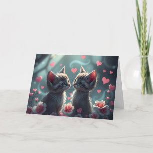 Agradecimento Cartão de Gato do Dia dos Namorados Romântico