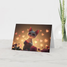 Agradecimento Cartão de gato para Namorados românticos