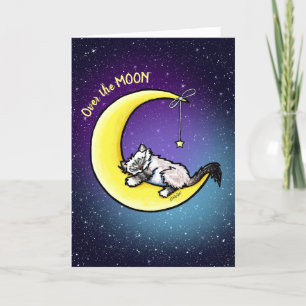 Agradecimento Cartão de Gato Ragdoll de Amor Lunar