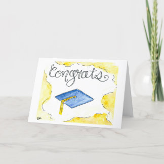 Agradecimento Cartão de Graduação de Aquarela